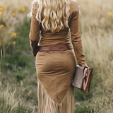 Vestido Midi Sierra Western Fringe con Cremallera