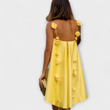 Jordan - Minivestido sin tirantes elegante con estampado floral