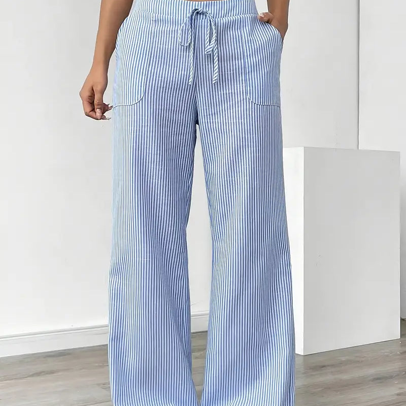 Alina™ | Pantalón Elegante de Rayas con Bolsas