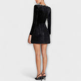 Wren - Minivestido de terciopelo con adornos de pedrería