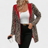 Evie | Chaqueta reversible con capucha y estampado de leopardo