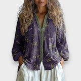 Lia | Blusa vintage con estampado de hojas