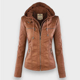Leni | Chaqueta de Cuero Estilo Motero