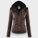 Leni | Chaqueta de Cuero Estilo Motero