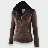 Leni | Chaqueta de Cuero Estilo Motero