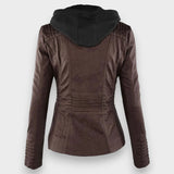 Leni | Chaqueta de Cuero Estilo Motero