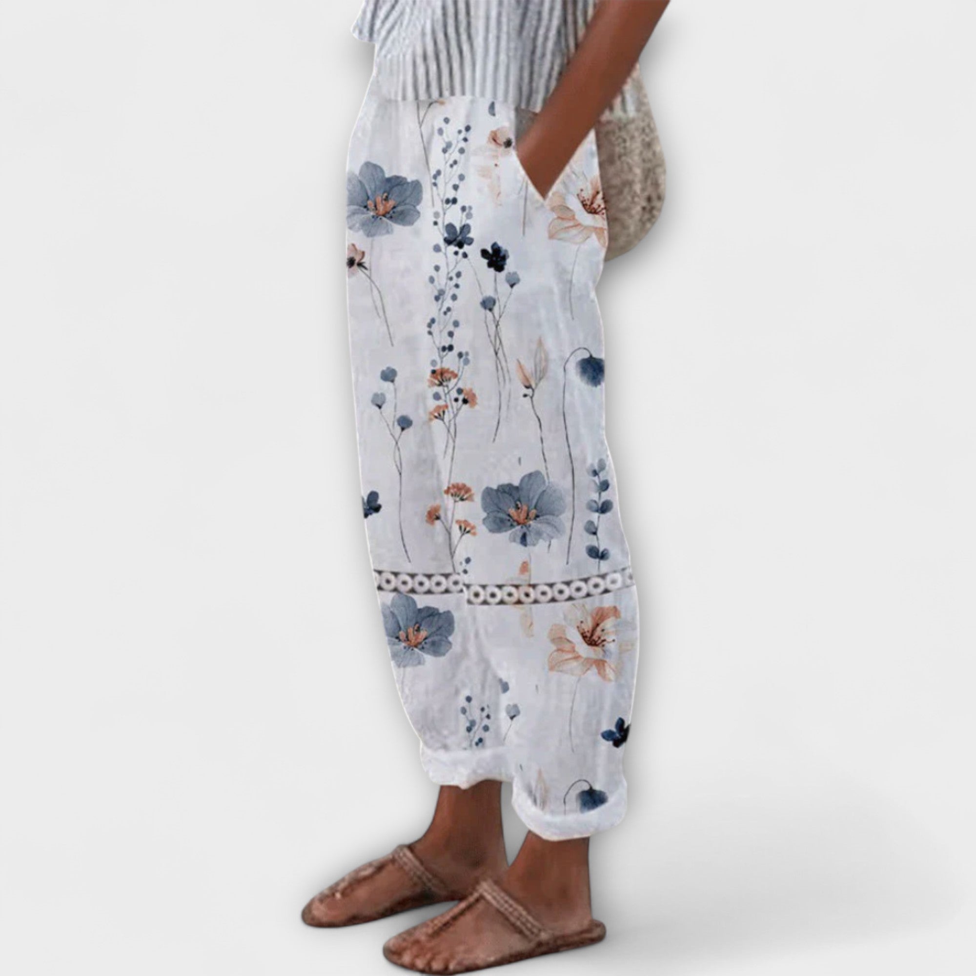 Airish – Pantalones casuales con botones estampados distintivos