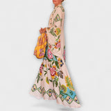 Lisa - Vestido largo elegante con estampado floral y diseño fluido