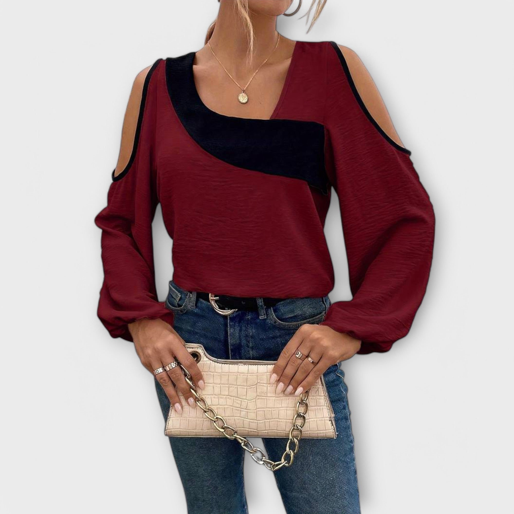 Scarlett – Blusa con escote rectangular
