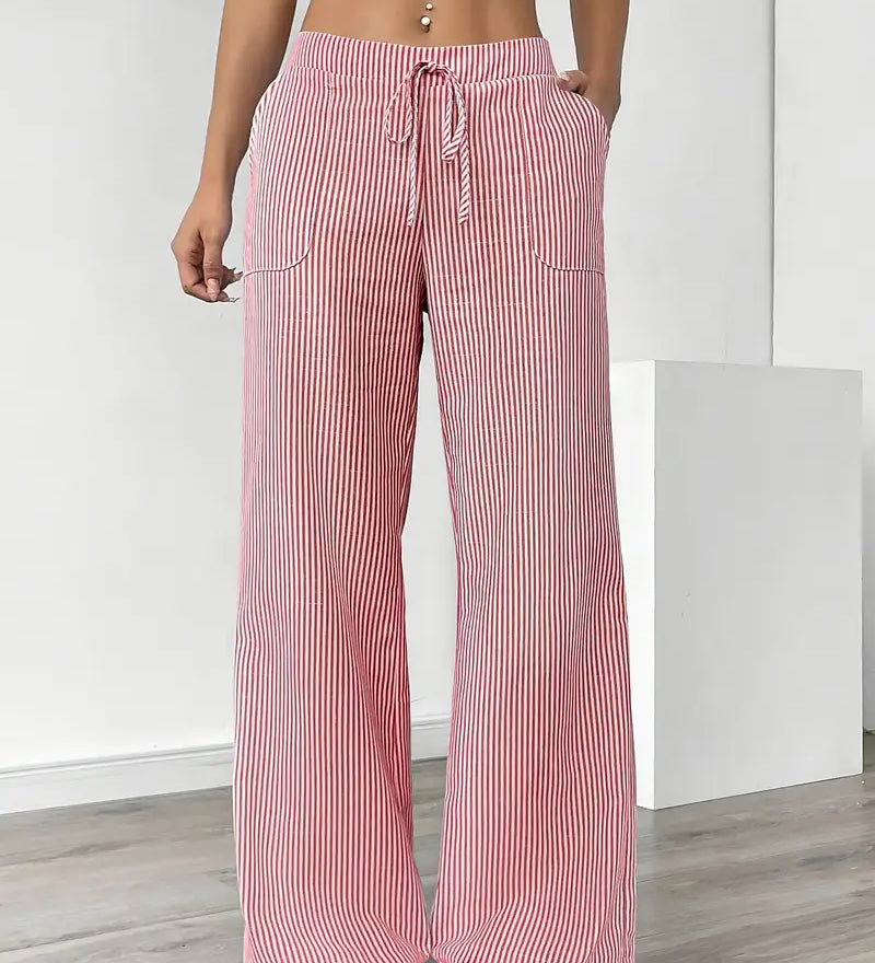 Alina™ | Elegantes pantalones a rayas con bolsillos