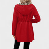 Evie | Chaqueta reversible con capucha y estampado de leopardo