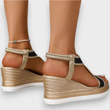 Léa | Elegante sandalia ortopédica sin cordones para mujer con tacón de cuña