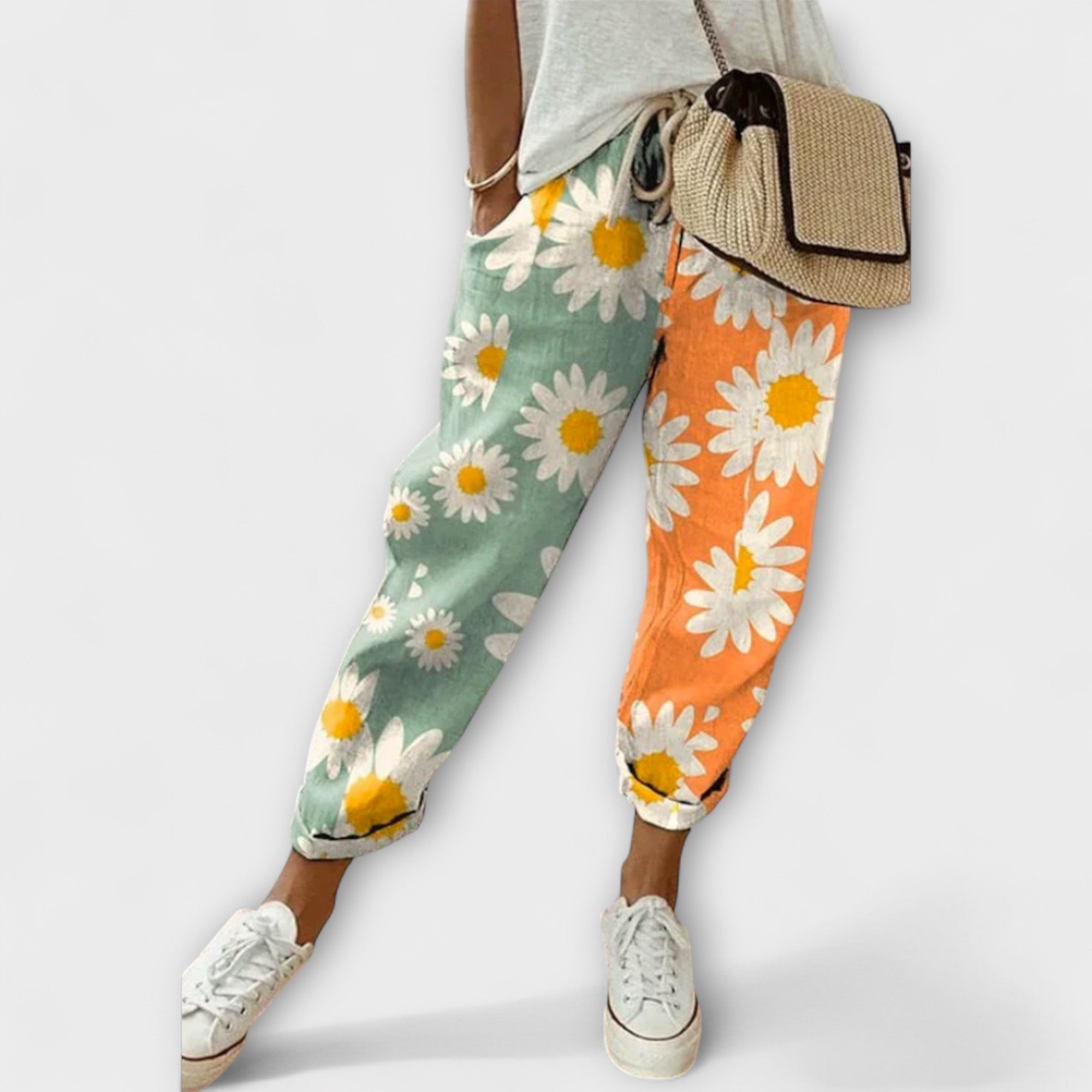 Airish – Pantalones casuales con botones estampados distintivos