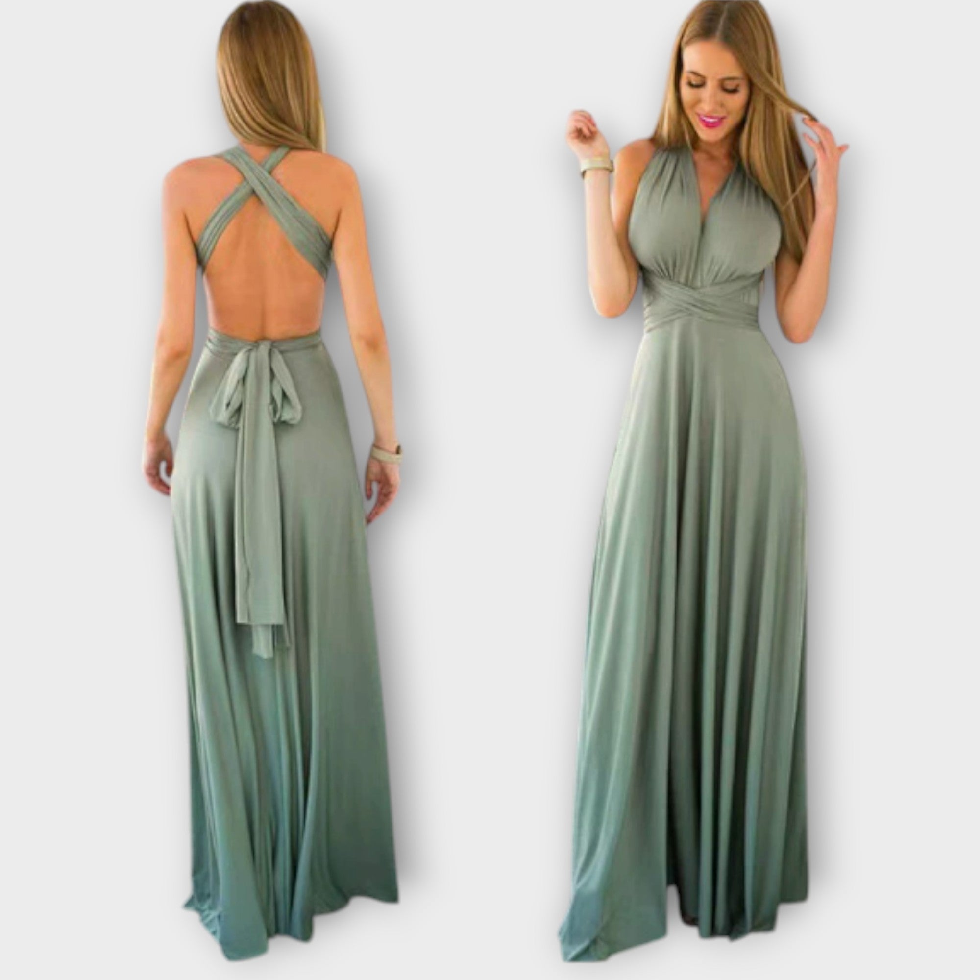 Zara - Vestido largo cruzado