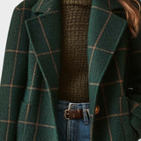 Ruby | Abrigo de tweed a cuadros con solapa retro