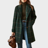 Ruby | Abrigo de tweed a cuadros con solapa retro