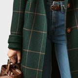 Ruby | Abrigo de tweed a cuadros con solapa retro