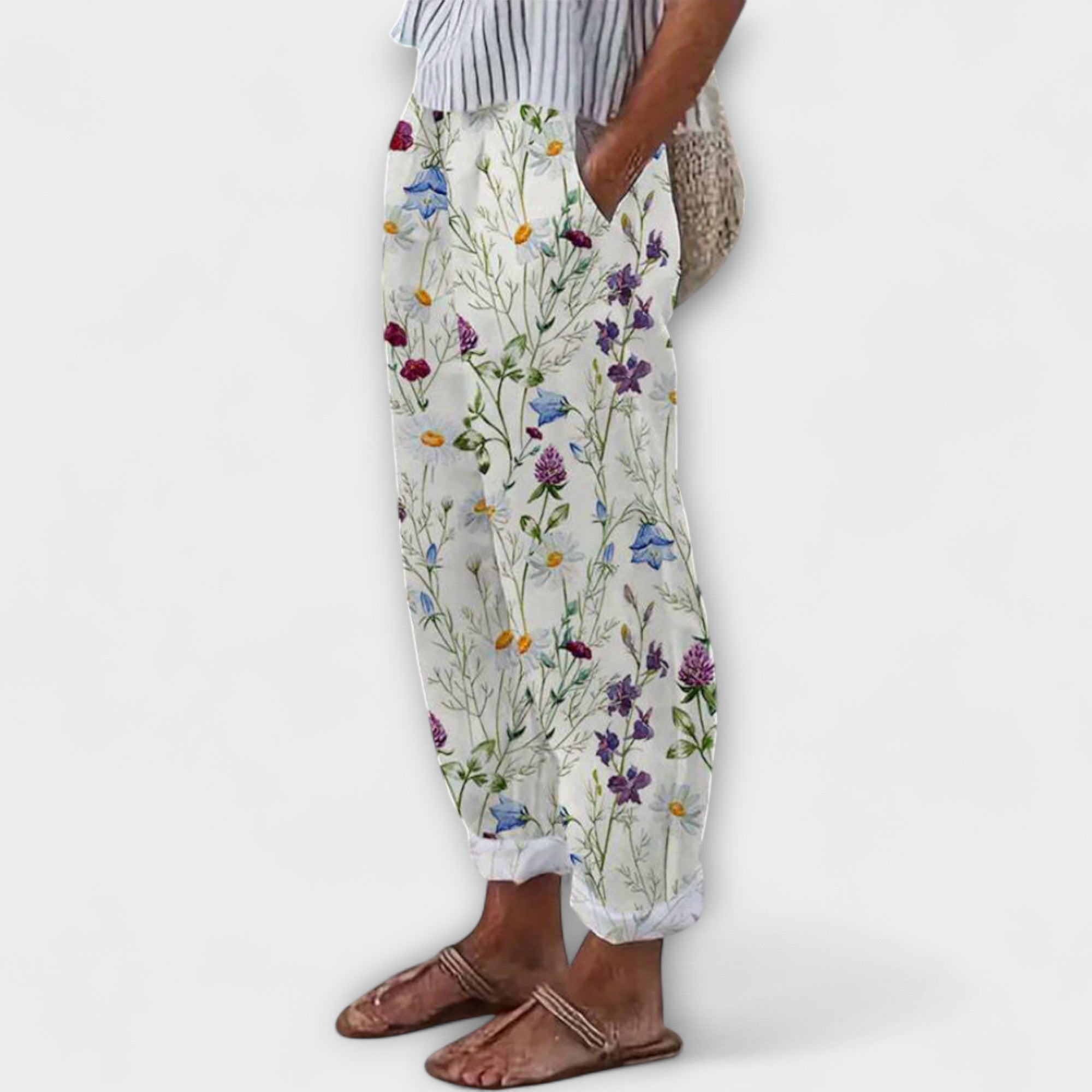 Airish – Pantalones casuales con botones estampados distintivos