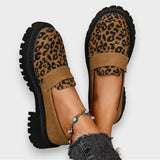 Jasmine | Botas de piel acharolada con plataforma y estampado de leopardo