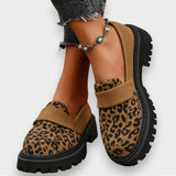 Jasmine | Botas de piel acharolada con plataforma y estampado de leopardo