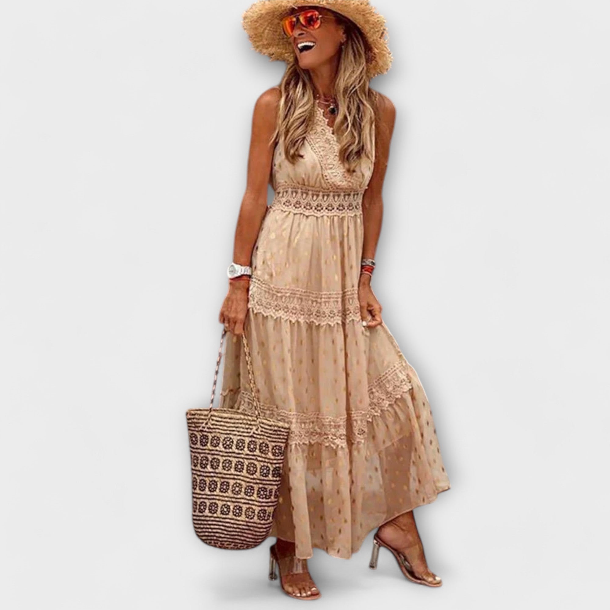Lola - Maxivestido con encaje bohemio