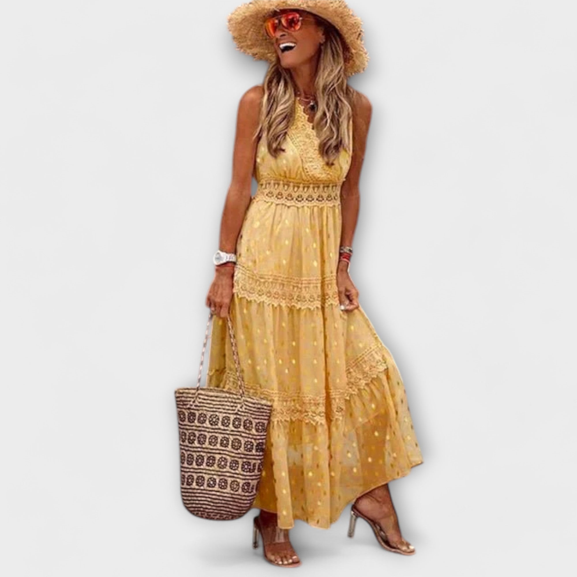 Lola - Maxivestido con encaje bohemio