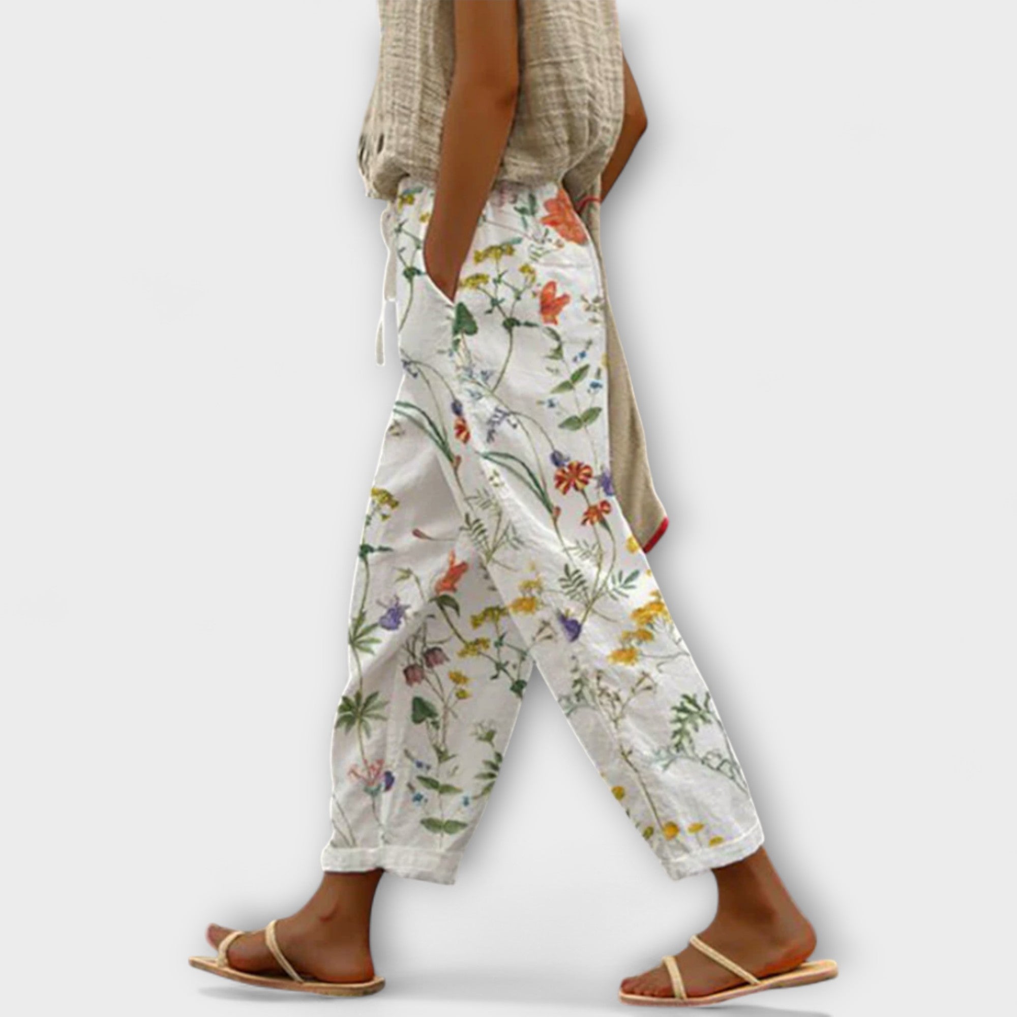Airish – Pantalones casuales con botones estampados distintivos
