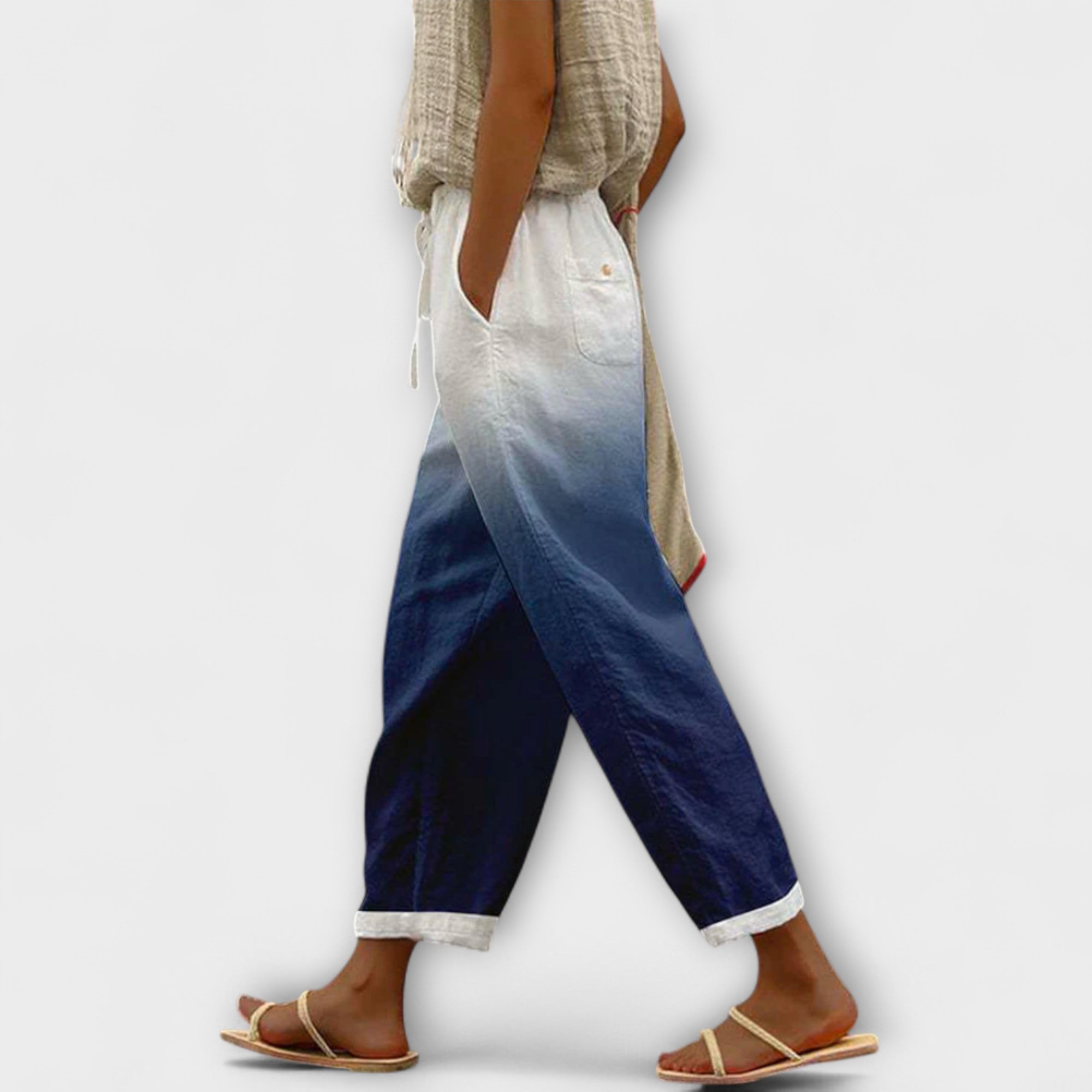 Airish – Pantalones casuales con botones estampados distintivos