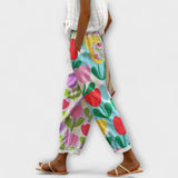 Airish – Pantalones casuales con botones estampados distintivos