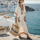 Maxivestido "Léna" con acabados en contraste