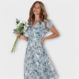 Jasmina | Vestido maxi de gasa floral