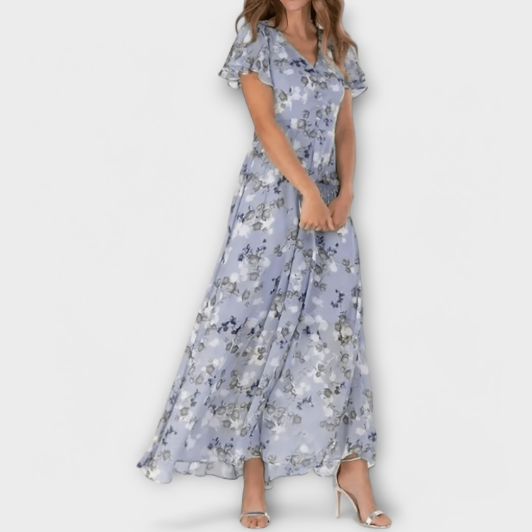 Jasmina | Vestido maxi de gasa floral
