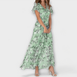 Jasmina | Vestido maxi de gasa floral