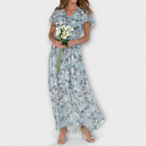 Jasmina | Vestido maxi de gasa floral