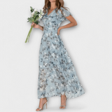 Jasmina | Vestido maxi de gasa floral