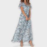 Jasmina | Vestido maxi de gasa floral