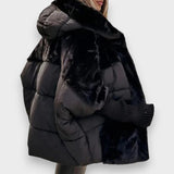 Frida | Abrigo acolchado oversize de patchwork con capucha