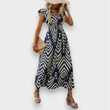 Milena | Vestido con estampado total y cintura fruncida