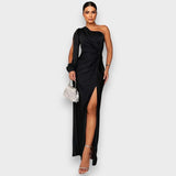 Zarra | Vestido maxi elegante de un solo hombro