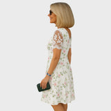 Laura | Elegante vestido midi con detalles de encaje