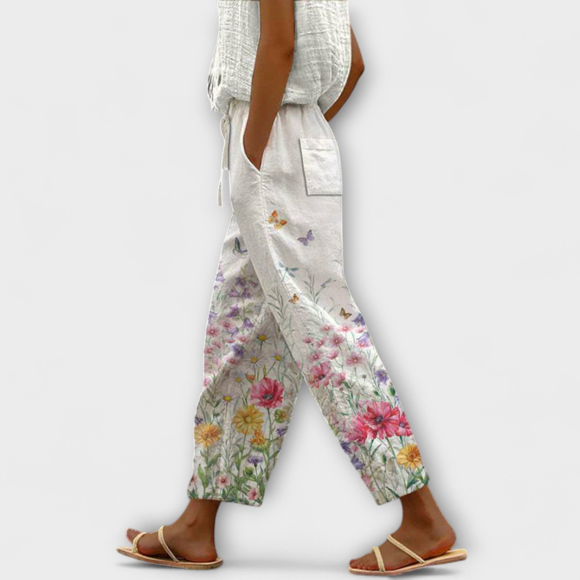 Airish – Pantalones casuales con botones estampados distintivos